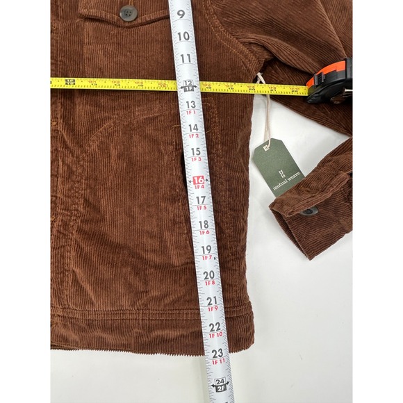 Mutual Weave Sherpa Lined Corduroy Trucker Jacket Brown Western Workwear S - Picture 12 of 15